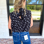 Date Night Polka Dot Top - Black-200 Fashion Blouses-ENTRO-July & June Women's Fashion Boutique Located in San Antonio, Texas