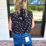 Date Night Polka Dot Top - Black-200 Fashion Blouses-ENTRO-July & June Women's Fashion Boutique Located in San Antonio, Texas