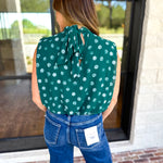 Date Night Polka Dot Top - Green-200 Fashion Blouses-ENTRO-July & June Women's Fashion Boutique Located in San Antonio, Texas