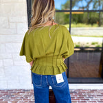 Elevated Chic Top - Martini Olive-200 Fashion Blouses-ENTRO-July & June Women's Fashion Boutique Located in San Antonio, Texas