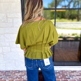 Elevated Chic Top - Martini Olive-200 Fashion Blouses-ENTRO-July & June Women's Fashion Boutique Located in San Antonio, Texas