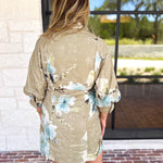 Sage & Blue Floral Mini Dress-510 Mini-ENTRO-July & June Women's Fashion Boutique Located in San Antonio, Texas