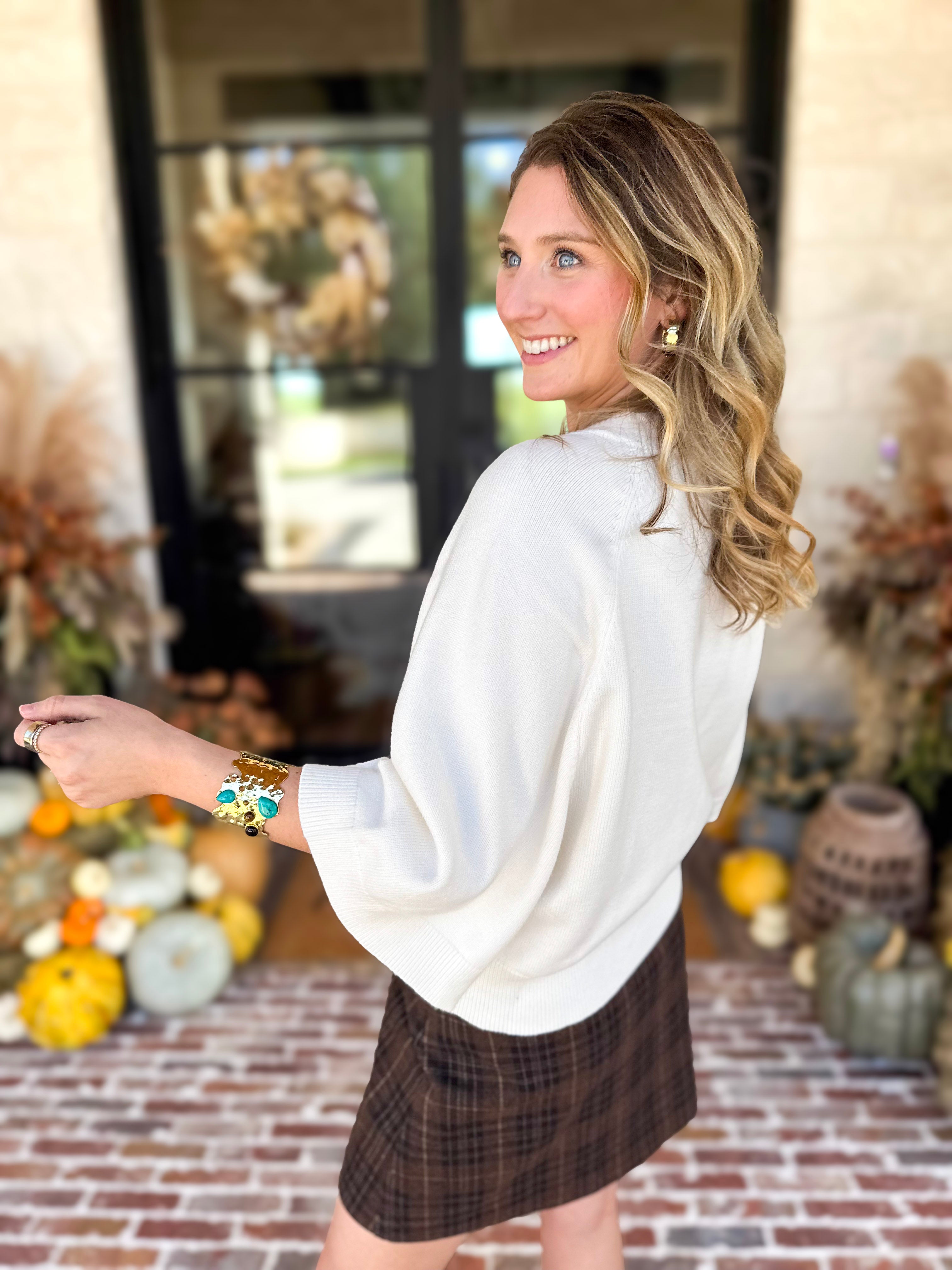 Comfy Oversized Cardigan Top - Cream-230 Sweaters/Cardis-FATE-July & June Women's Fashion Boutique Located in San Antonio, Texas