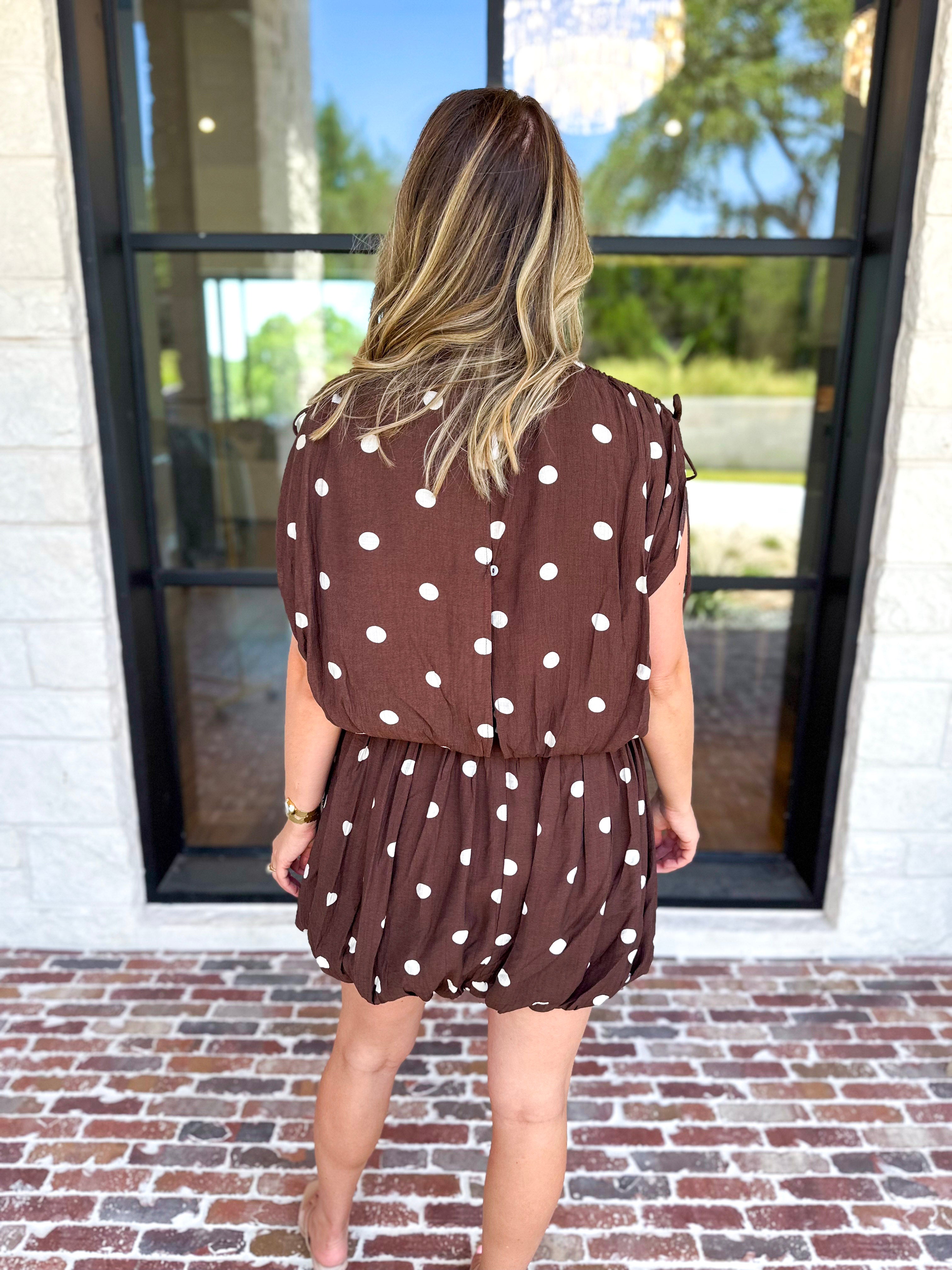 Flirty Polka Dot Mini Dress-510 Mini-ENTRO-July & June Women's Fashion Boutique Located in San Antonio, Texas