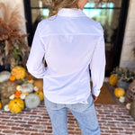 Liverpool - The Classic White Button Down-200 Fashion Blouses-LIVERPOOL JEANS COMPANY-July & June Women's Fashion Boutique Located in San Antonio, Texas