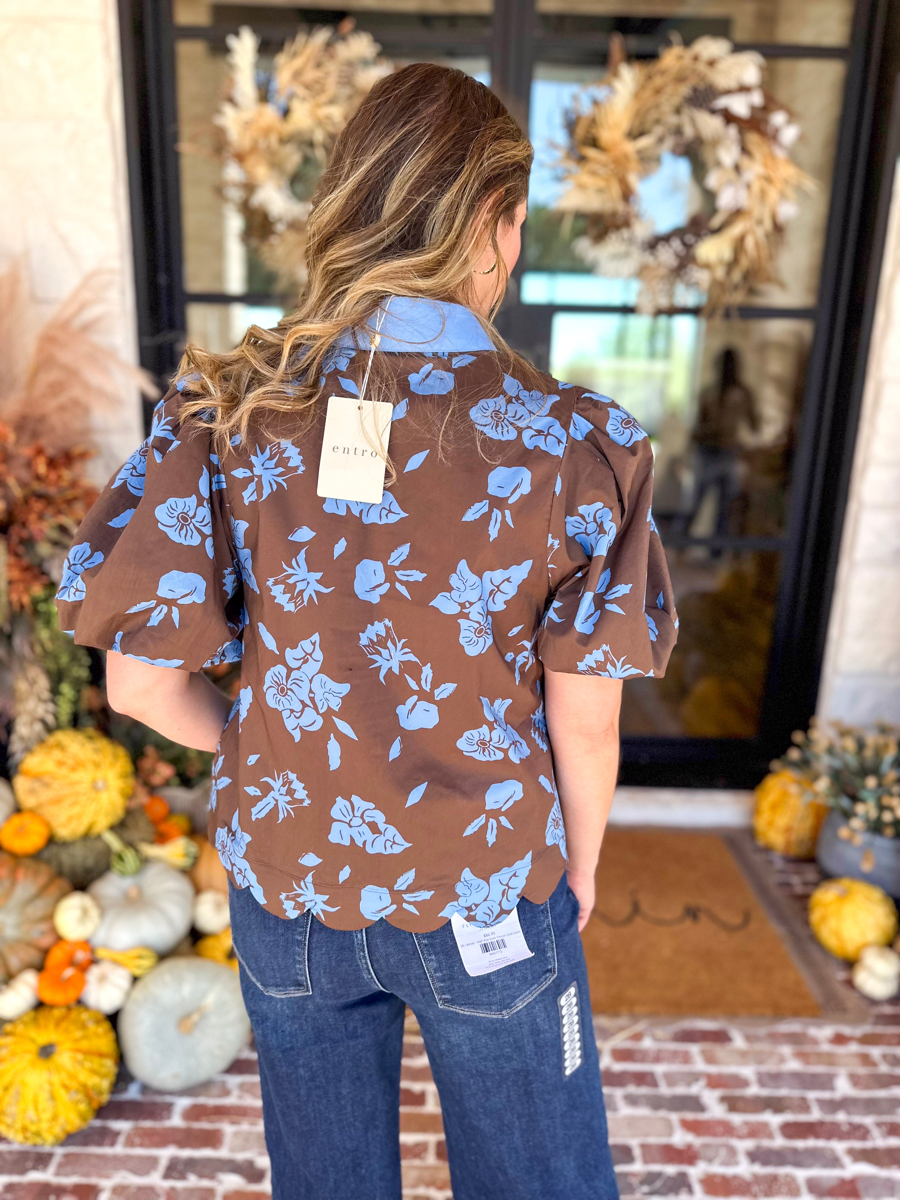 Timeless Blooms Blouse-200 Fashion Blouses-ENTRO-July & June Women's Fashion Boutique Located in San Antonio, Texas