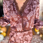 Current Air - Blushing Florals Wrap Blouse-200 Fashion Blouses-CURRENT AIR CLOTHING-July & June Women's Fashion Boutique Located in San Antonio, Texas