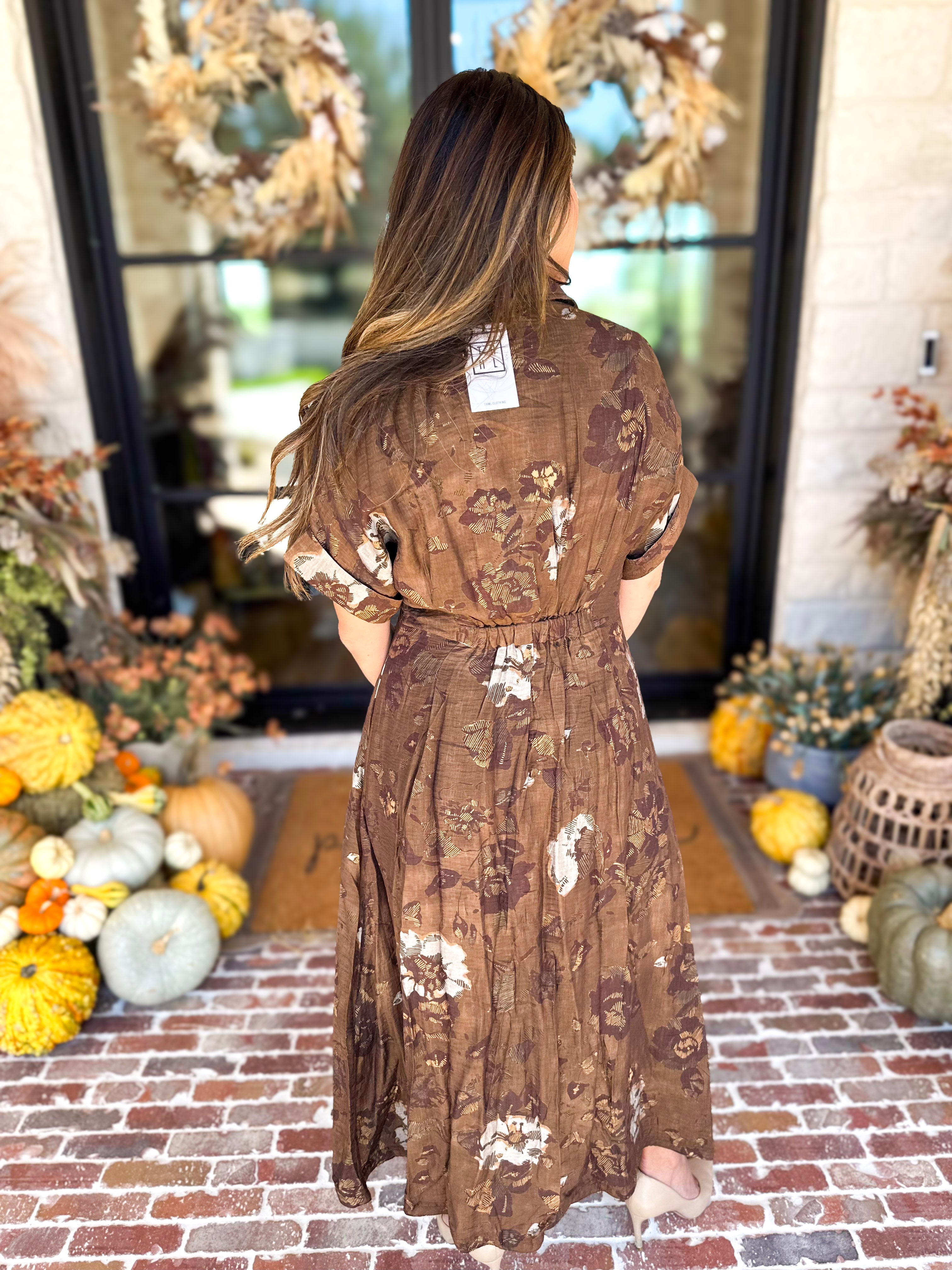 THML - Evermore Floral Midi Dress-500 Midi-THML-July & June Women's Fashion Boutique Located in San Antonio, Texas