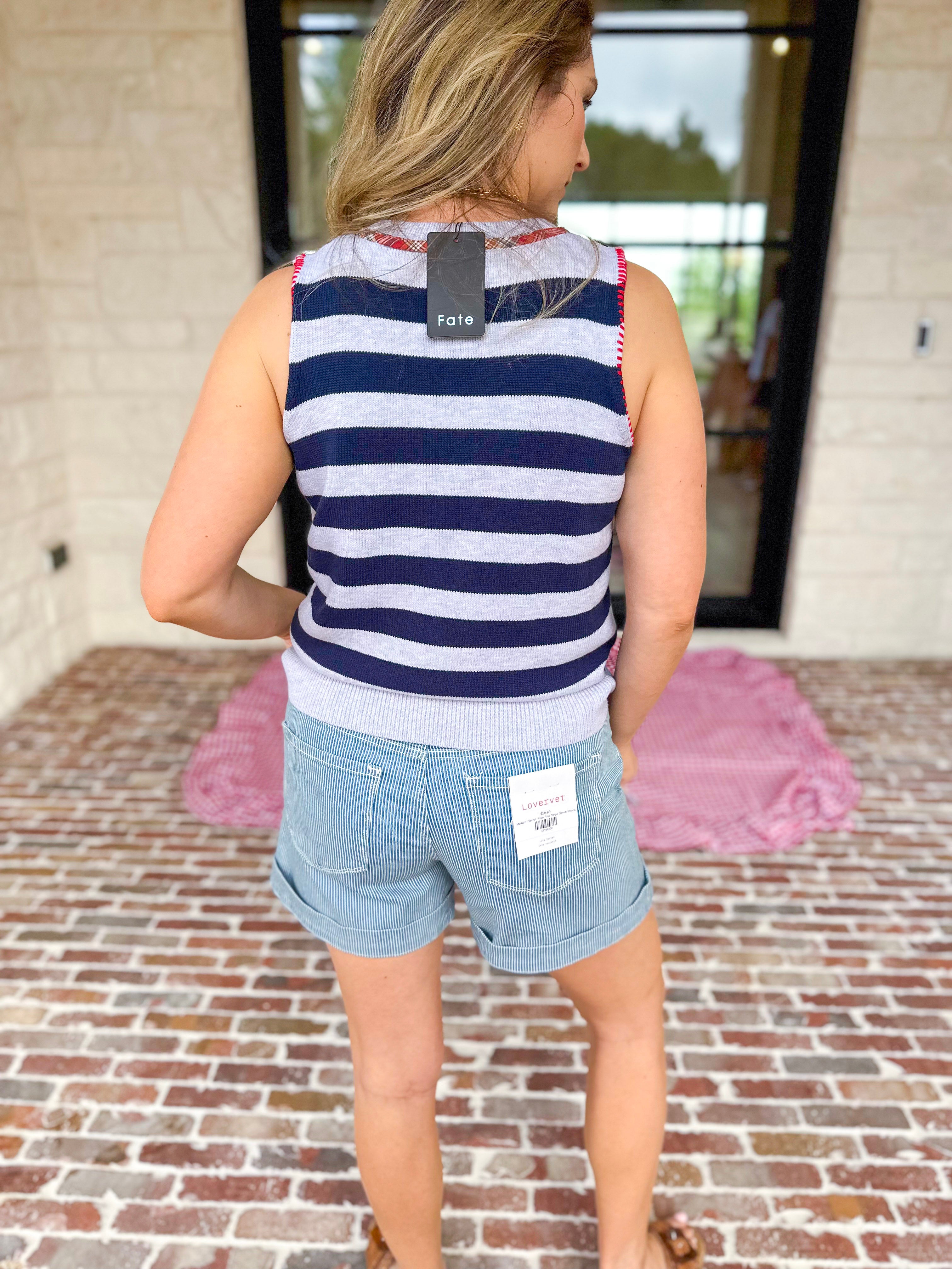 Flannel Patchwork Star Knit Top-230 Sweaters/Cardis-FATE-July & June Women's Fashion Boutique Located in San Antonio, Texas