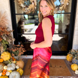 Sleek & Chic Pomegranate Sleeveless Blouse-200 Fashion Blouses-DRESS FORUM-July & June Women's Fashion Boutique Located in San Antonio, Texas