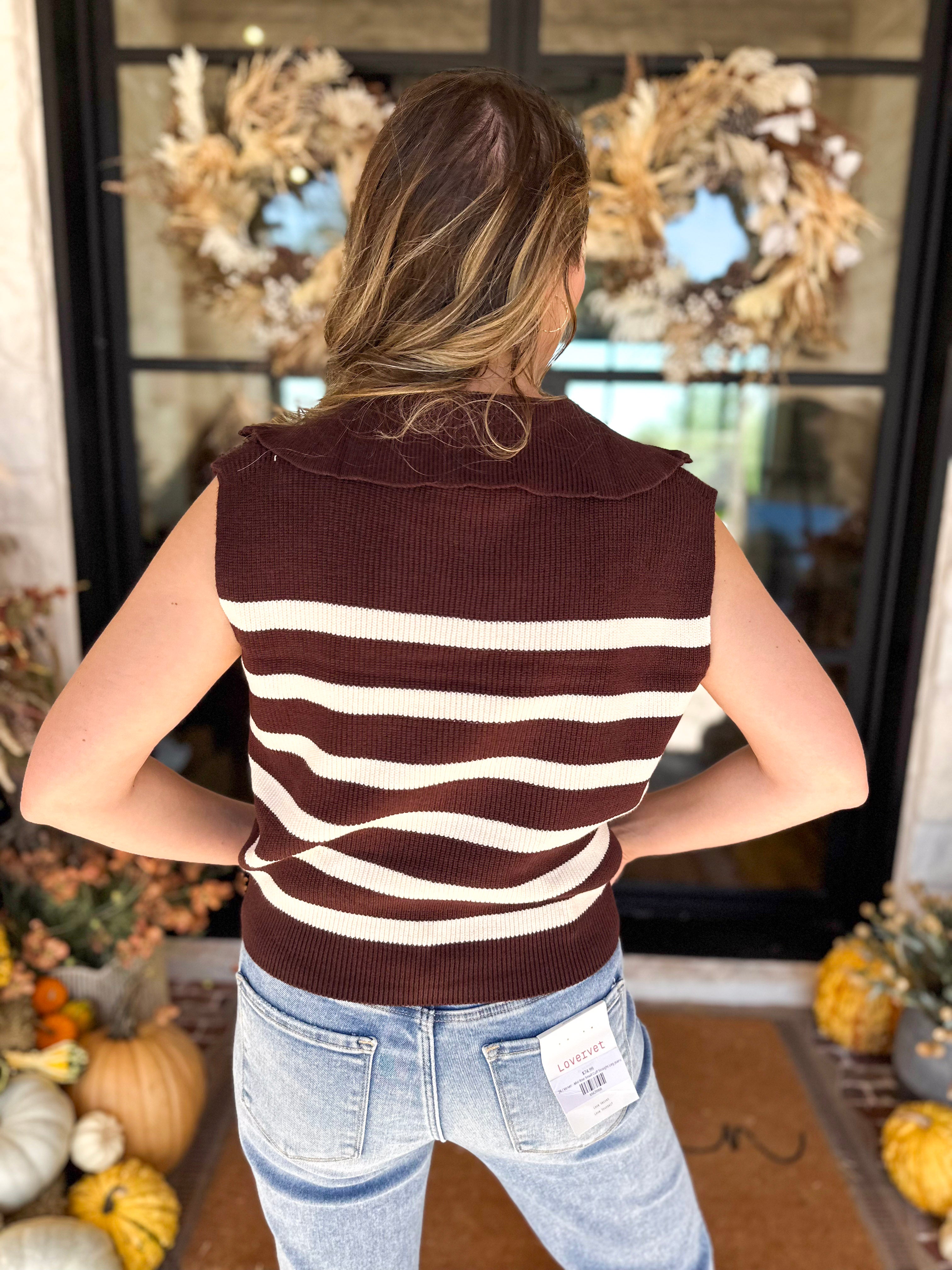 PINK FRIDAY DOORBUSTERS - Half Zip Sweater - Brown - ONLINE - FINAL SALE-PINK FRIDAY DOORBUSTERS-DOUBLE ZERO-July & June Women's Fashion Boutique Located in San Antonio, Texas