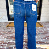 Vervet - Mid Rise Dark Wash Wide Leg Jeans-400 Pants-VEVERT BY FLYING MONKEY-July & June Women's Fashion Boutique Located in San Antonio, Texas