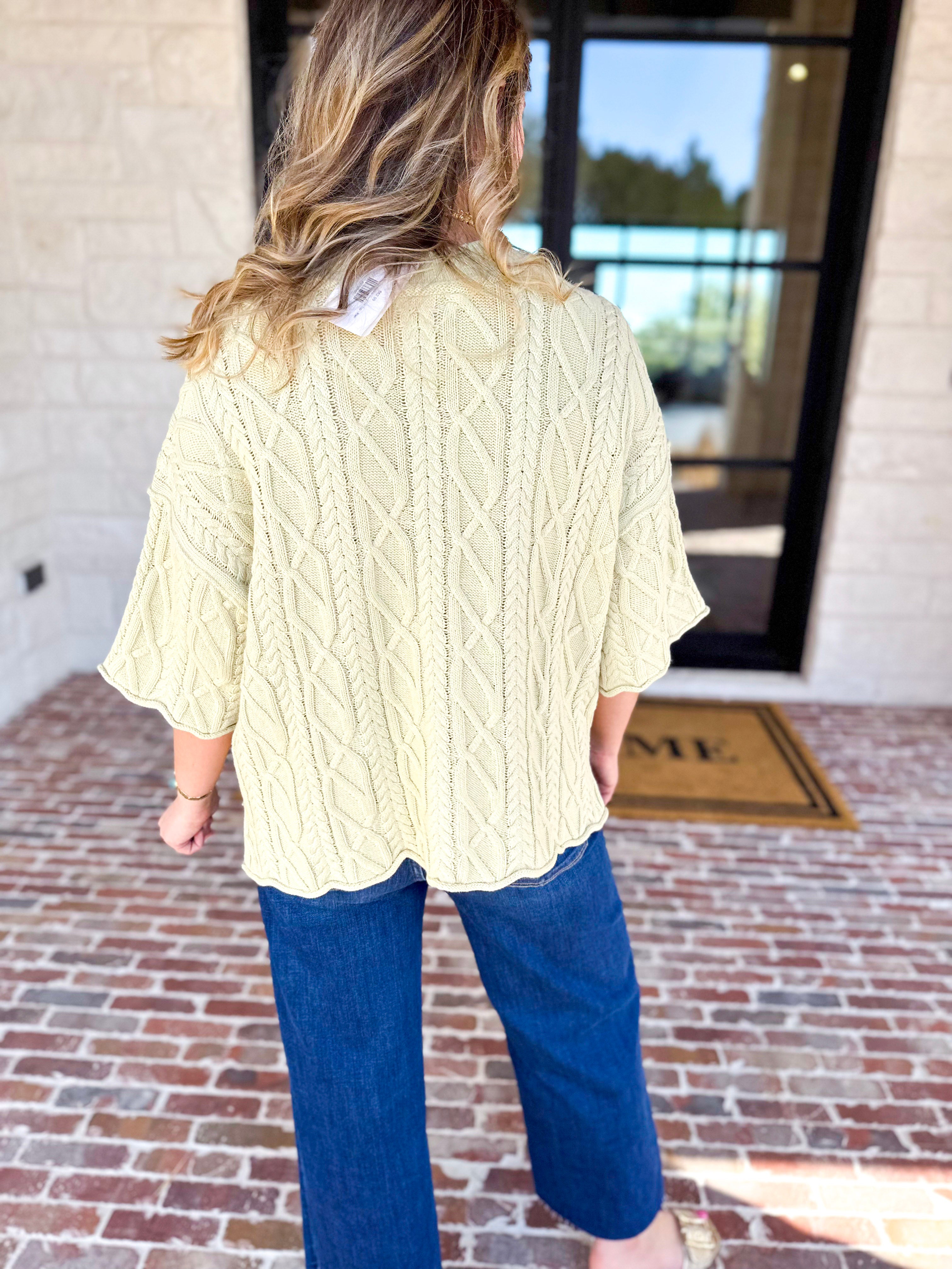 The Bailee Sweater Top - Kiwi-230 Sweaters/Cardis-RAE MODE-July & June Women's Fashion Boutique Located in San Antonio, Texas