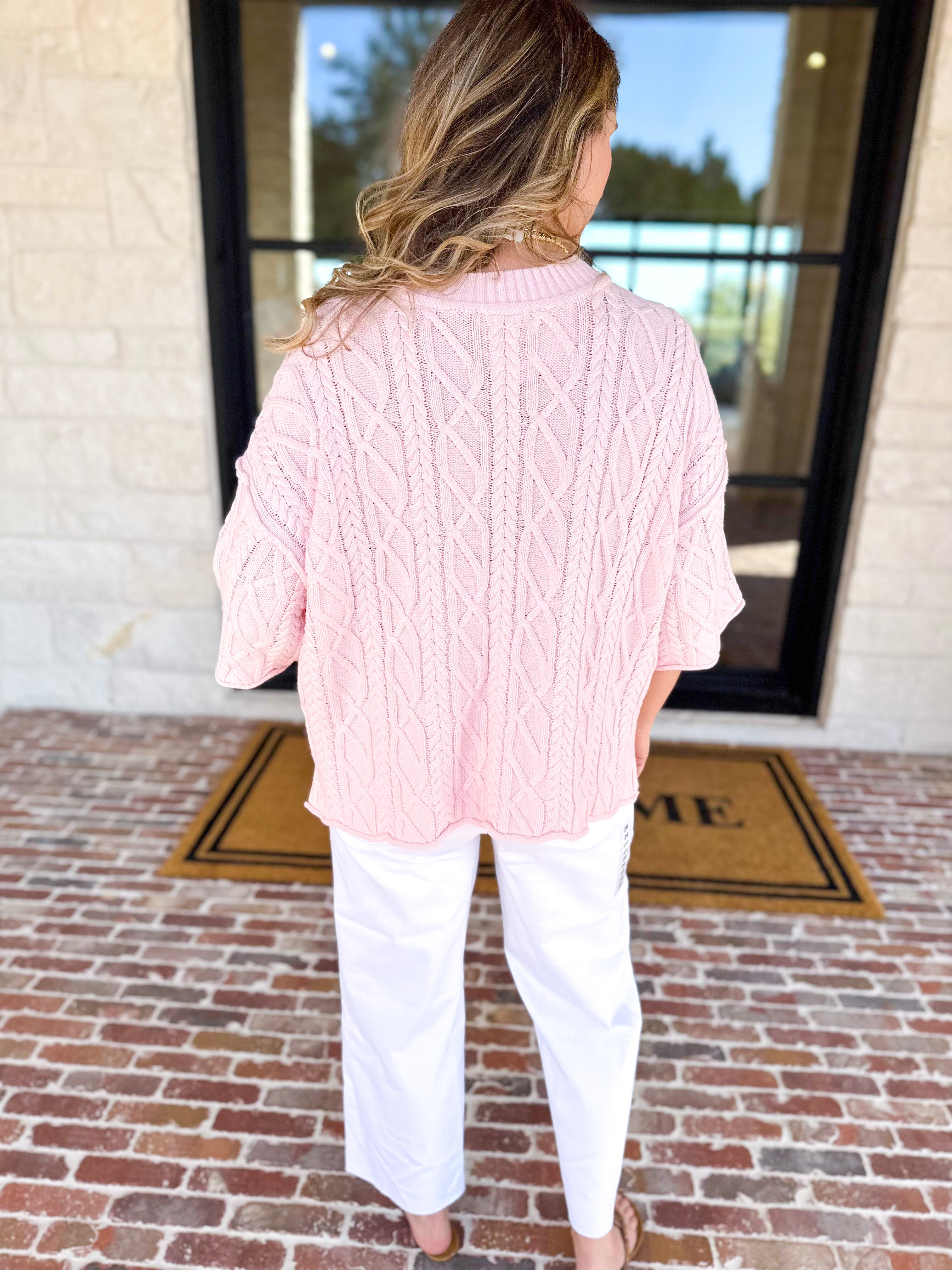 The Bailee Sweater Top - Pink-230 Sweaters/Cardis-RAE MODE-July & June Women's Fashion Boutique Located in San Antonio, Texas