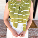 Chartreuse Knit Wrap Tank-230 Sweaters/Cardis-ENTRO-July & June Women's Fashion Boutique Located in San Antonio, Texas