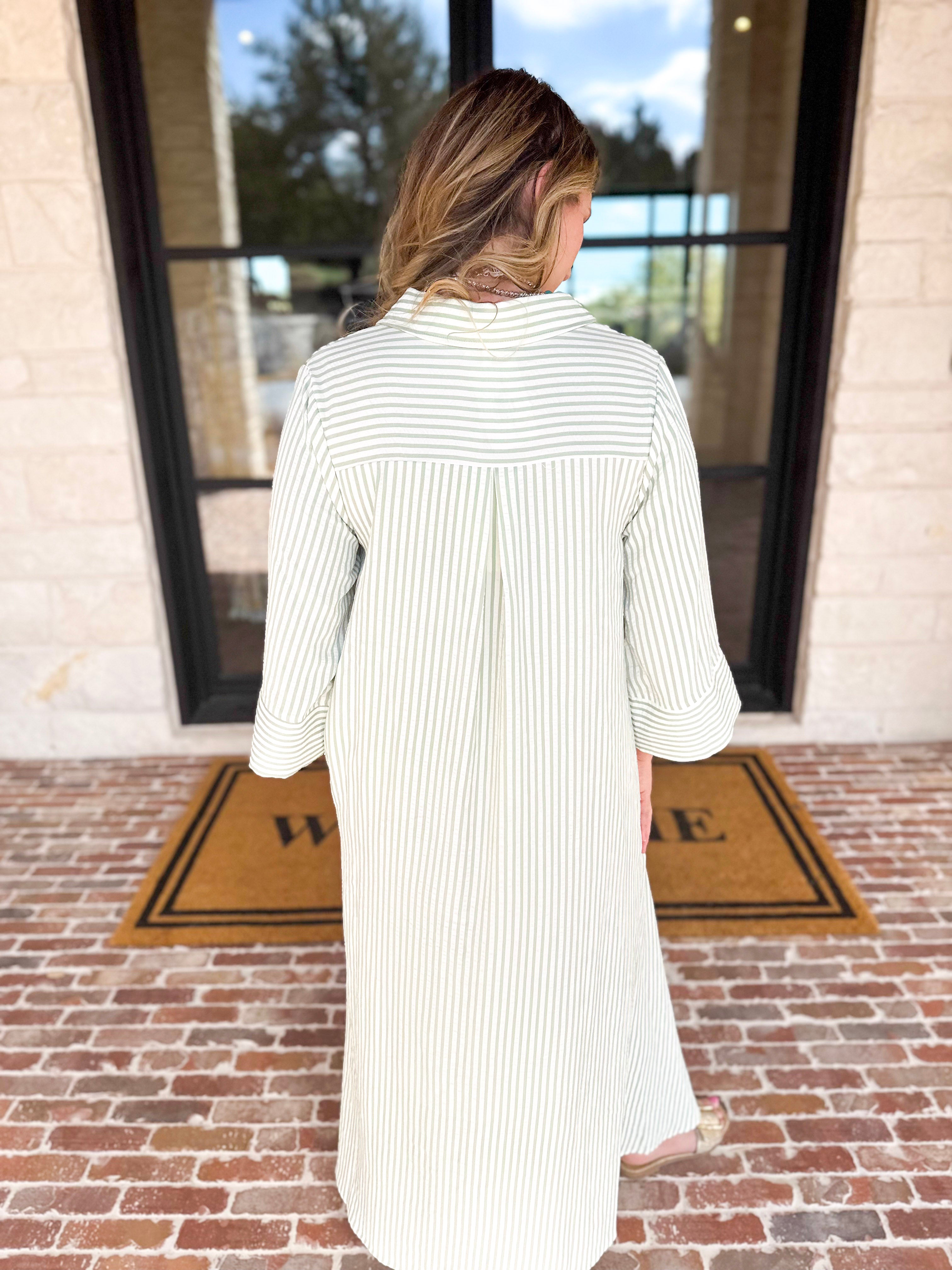 The Sunday Stroll Midi Dress - Sage-500 Midi-ENTRO-July & June Women's Fashion Boutique Located in San Antonio, Texas