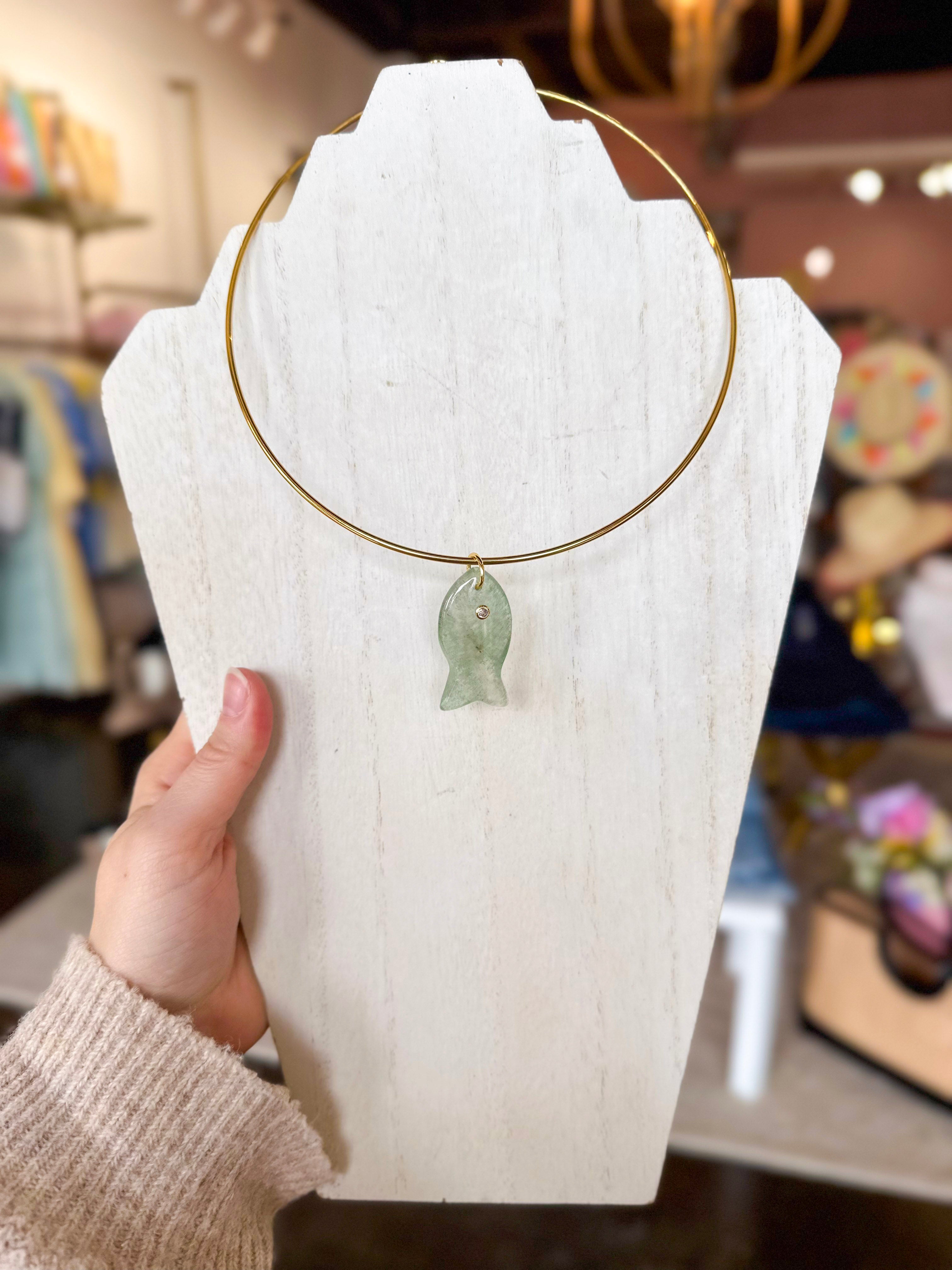 Fish Collar Necklace-110 Jewelry & Hair-Hjane Jewels-July & June Women's Fashion Boutique Located in San Antonio, Texas