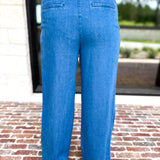 Current Air - Comfy Trouser Denim Pants-400 Pants-CURRENT AIR CLOTHING-July & June Women's Fashion Boutique Located in San Antonio, Texas