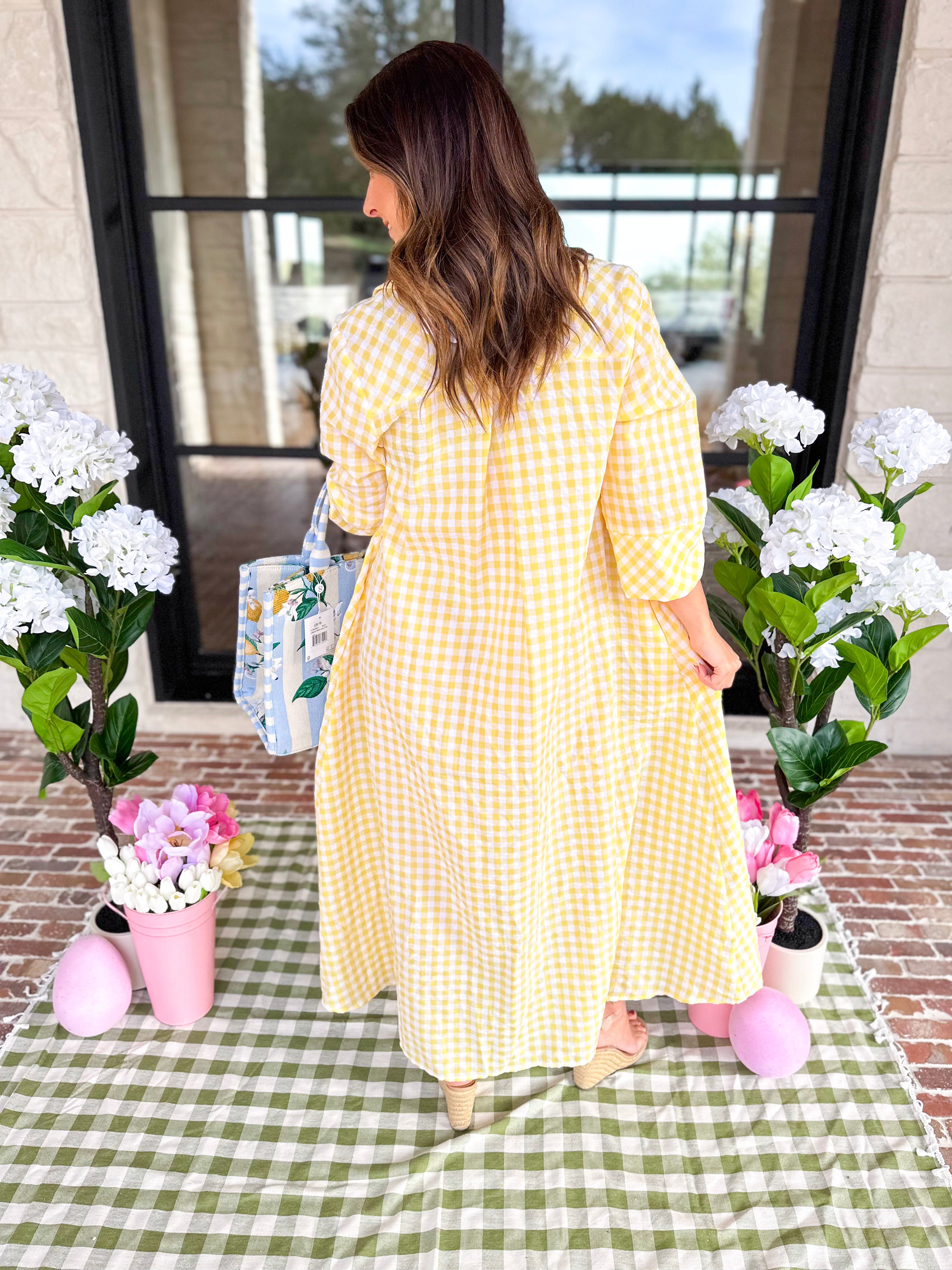 Spring Dreams Midi Dress - Yellow-500 Midi-ENTRO-July & June Women's Fashion Boutique Located in San Antonio, Texas