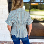 Living Life Gingham Top - Coco Sky-200 Fashion Blouses-ENTRO-July & June Women's Fashion Boutique Located in San Antonio, Texas