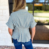Living Life Gingham Top - Coco Sky-200 Fashion Blouses-ENTRO-July & June Women's Fashion Boutique Located in San Antonio, Texas