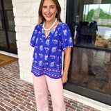 Mary Square - Blue Petal Keepsake Blouse-MARY SQUARE-July & June Women's Fashion Boutique Located in San Antonio, Texas