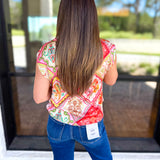 THML - Main Character Satin Blouse-200 Fashion Blouses-THML-July & June Women's Fashion Boutique Located in San Antonio, Texas