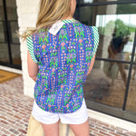 THML - Mixed Print Abstract Blouse-200 Fashion Blouses-THML-July & June Women's Fashion Boutique Located in San Antonio, Texas