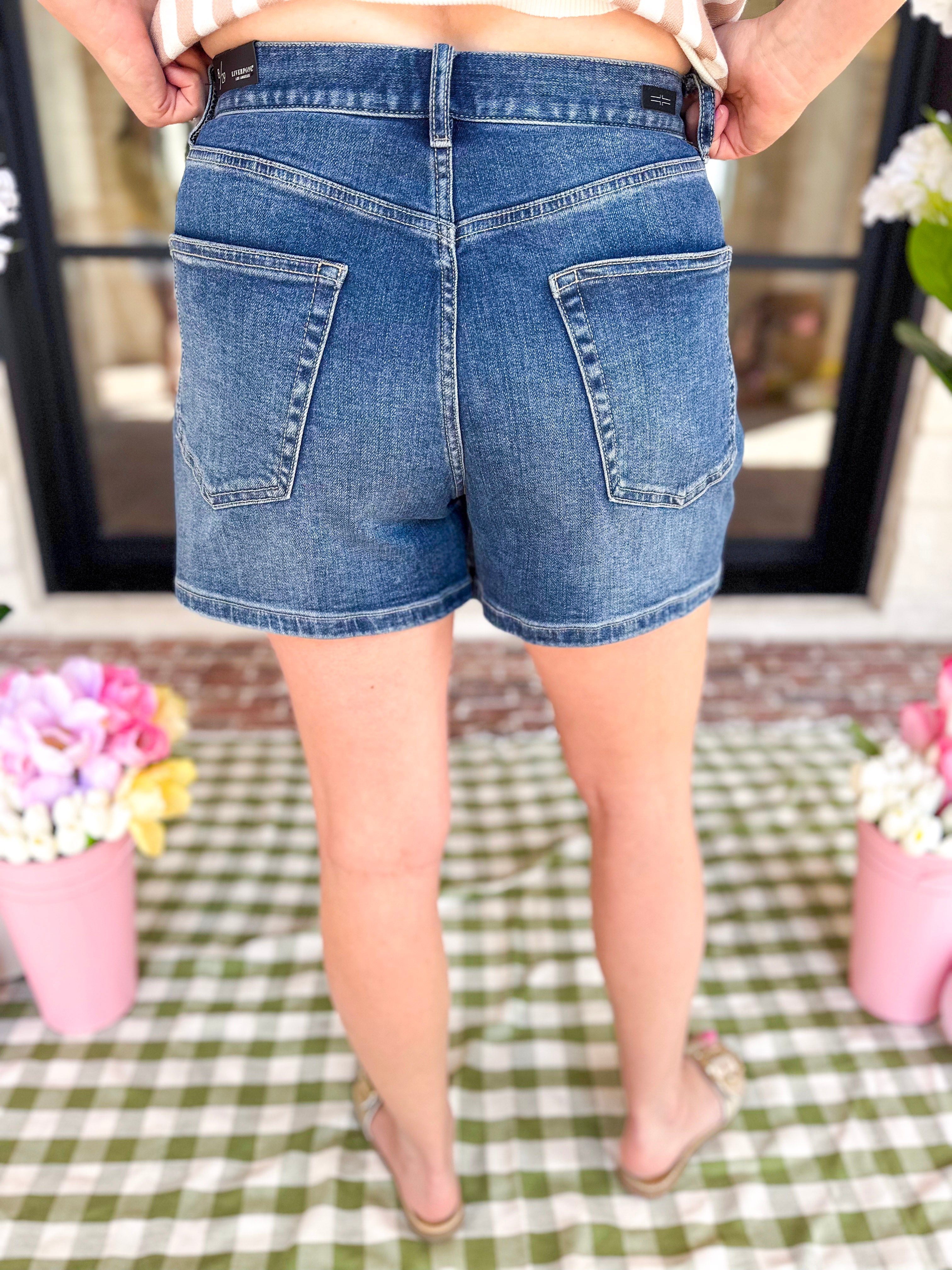 LIVERPOOL - High Rise Heritage Denim Shorts-410 Shorts/Skirts-LIVERPOOL JEANS COMPANY-July & June Women's Fashion Boutique Located in San Antonio, Texas