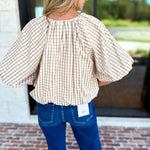 Fall Bubble Blouse-200 Fashion Blouses-ENTRO-July & June Women's Fashion Boutique Located in San Antonio, Texas