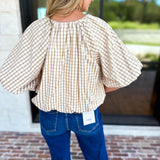 Fall Bubble Blouse-200 Fashion Blouses-ENTRO-July & June Women's Fashion Boutique Located in San Antonio, Texas