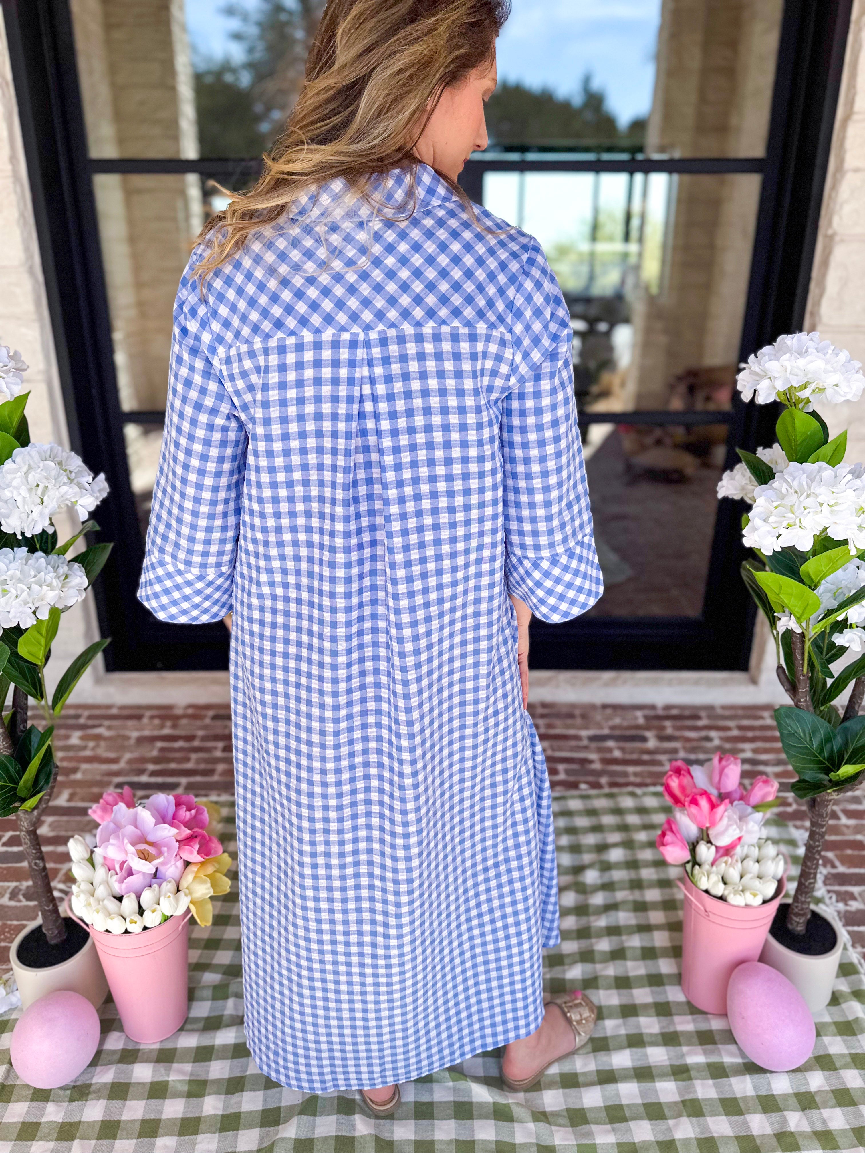 Spring Dreams Midi Dress - Blue-500 Midi-ENTRO-July & June Women's Fashion Boutique Located in San Antonio, Texas