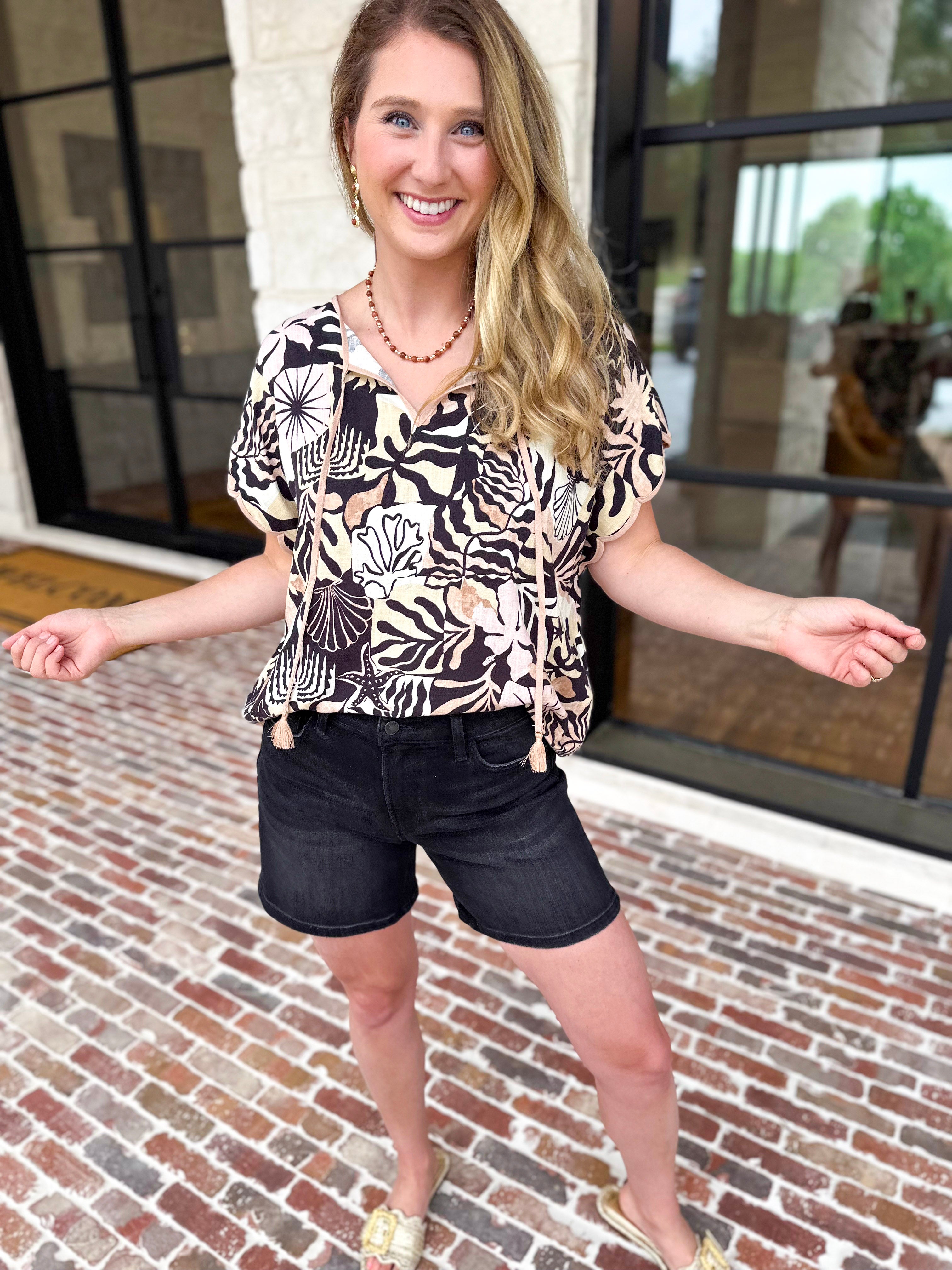 Vervet - High Rise Black Jean Shorts-410 Shorts/Skirts-VEVERT BY FLYING MONKEY-July & June Women's Fashion Boutique Located in San Antonio, Texas