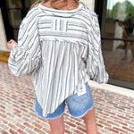 The Tulum Button Down Blouse - Dark Grey-200 Fashion Blouses-RAE MODE-July & June Women's Fashion Boutique Located in San Antonio, Texas