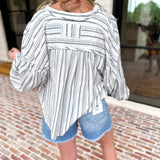 The Tulum Button Down Blouse - Dark Grey-200 Fashion Blouses-RAE MODE-July & June Women's Fashion Boutique Located in San Antonio, Texas