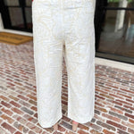 Ivory Crochet Wide Leg Jeans-400 Pants-JODIFL-July & June Women's Fashion Boutique Located in San Antonio, Texas