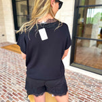 Lace Details Blouse - Black-200 Fashion Blouses-ENTRO-July & June Women's Fashion Boutique Located in San Antonio, Texas