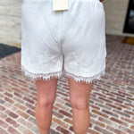 The Modern Lace Shorts - White-410 Shorts/Skirts-ENTRO-July & June Women's Fashion Boutique Located in San Antonio, Texas