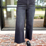 Vervet - High Rise Ankle Wide Leg Black Jeans-420 Denim-VEVERT BY FLYING MONKEY-July & June Women's Fashion Boutique Located in San Antonio, Texas
