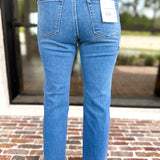 Vervet - Mid Rise Straight Leg Jeans-420 Denim-VEVERT BY FLYING MONKEY-July & June Women's Fashion Boutique Located in San Antonio, Texas