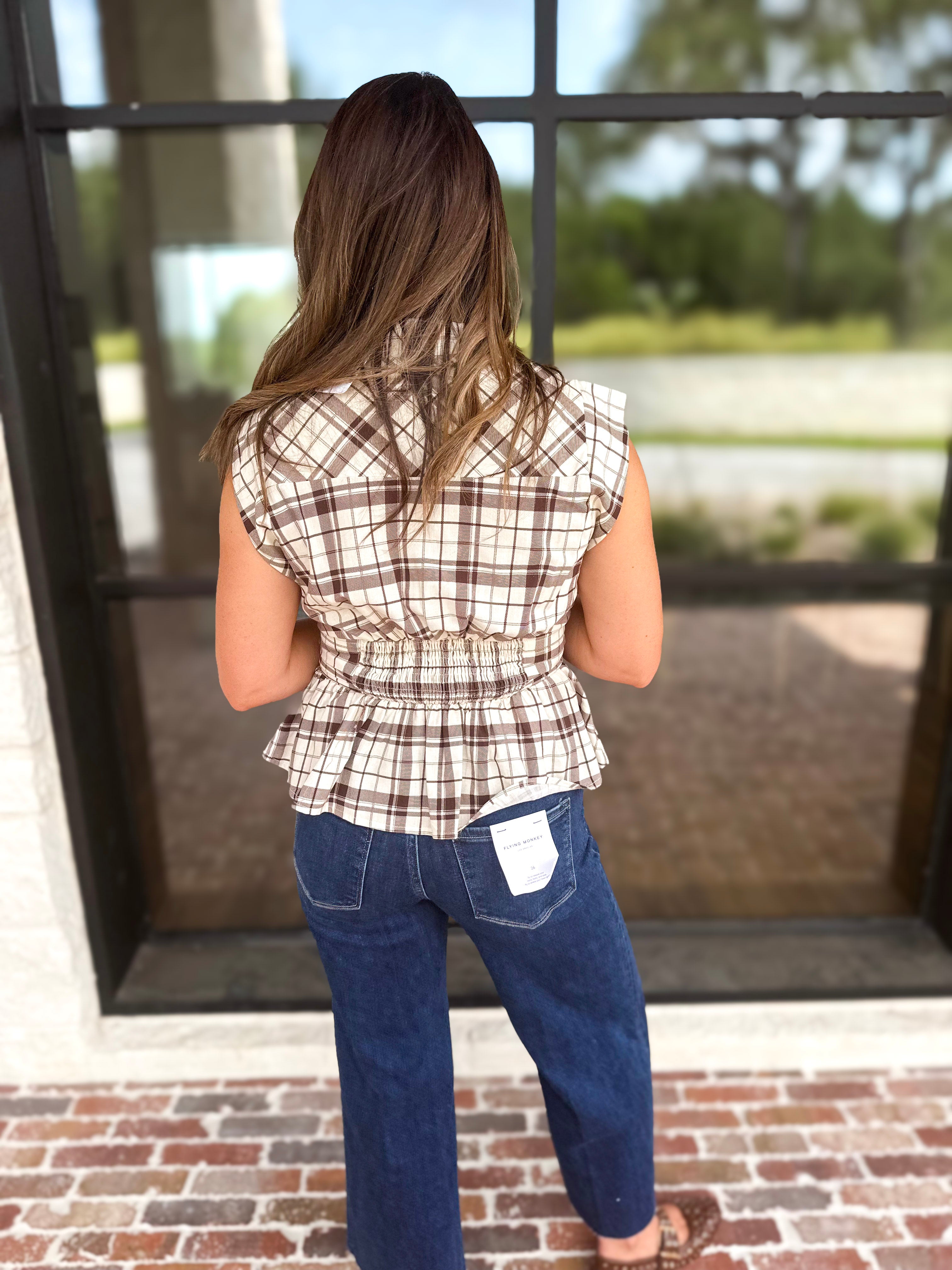 The Remi Cinched Blouse - Ecru-200 Fashion Blouses-ENTRO-July & June Women's Fashion Boutique Located in San Antonio, Texas