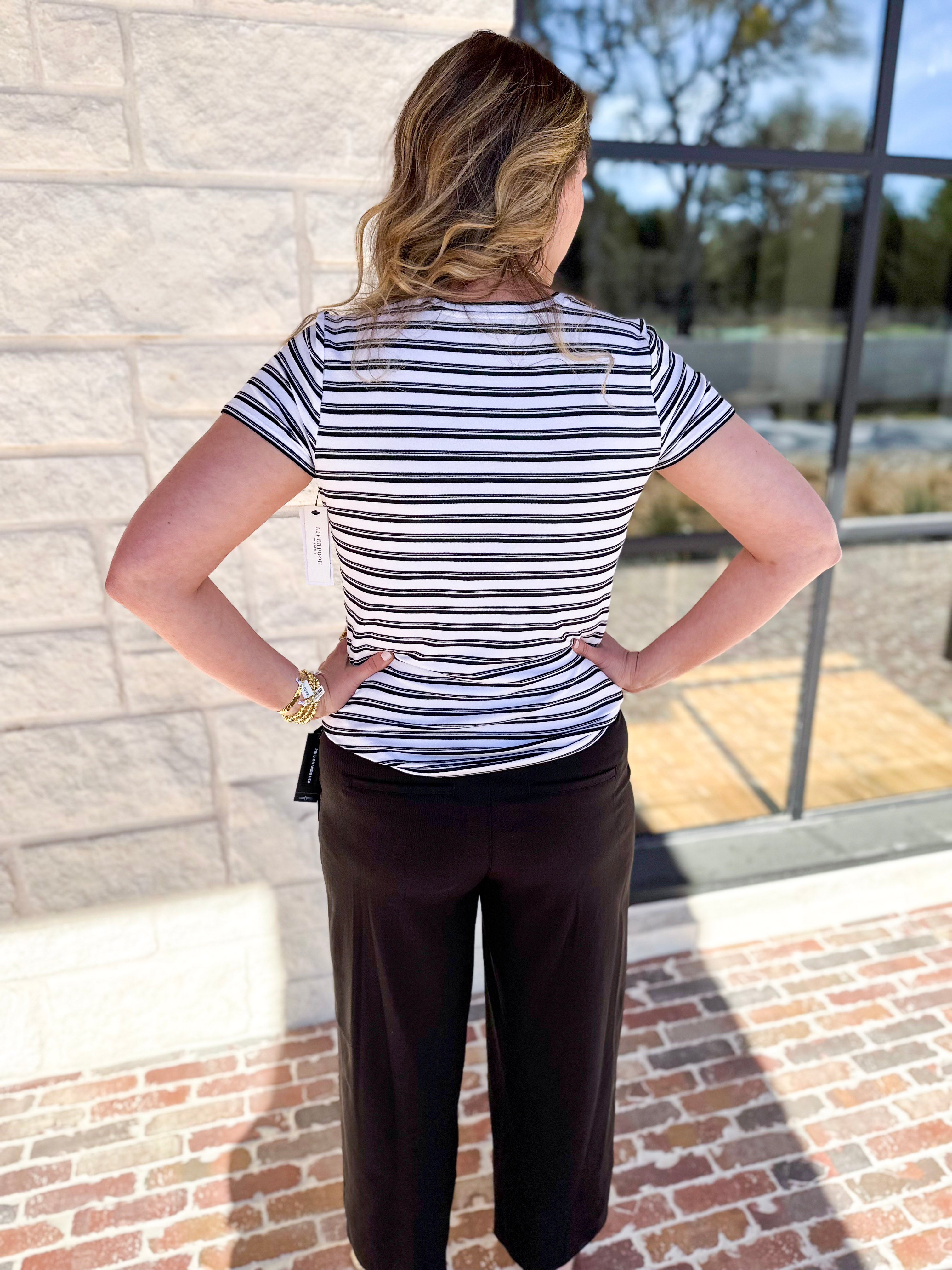 LIVERPOOL - Pull On Cropped Pant - Black-400 Pants-LIVERPOOL JEANS COMPANY-July & June Women's Fashion Boutique Located in San Antonio, Texas