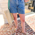 Vervet - Floral Embroidered Denim Shorts-410 Shorts/Skirts-VEVERT BY FLYING MONKEY-July & June Women's Fashion Boutique Located in San Antonio, Texas