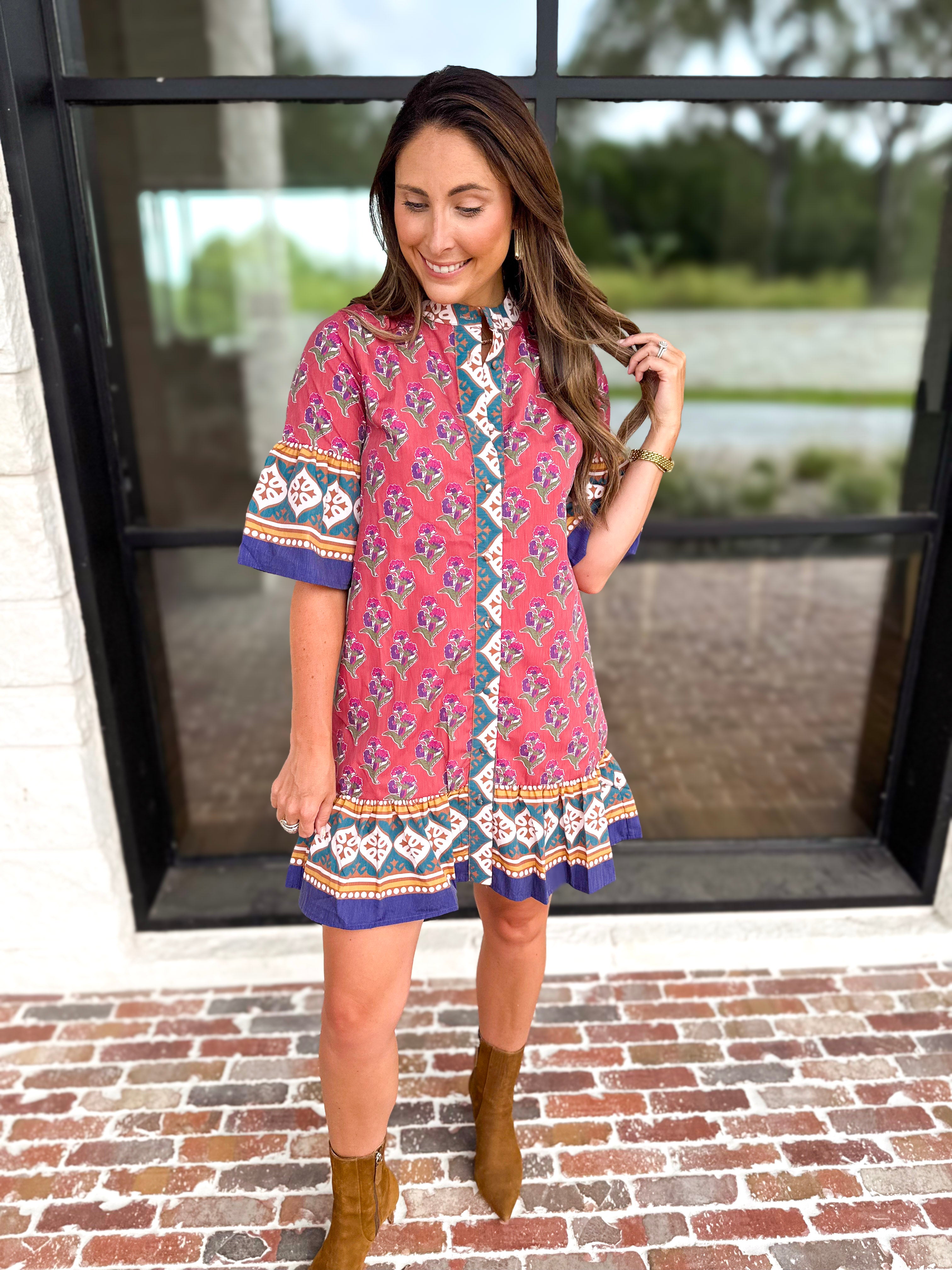 Vineyard Belted Mini Dress-510 Mini-TCEC-July & June Women's Fashion Boutique Located in San Antonio, Texas