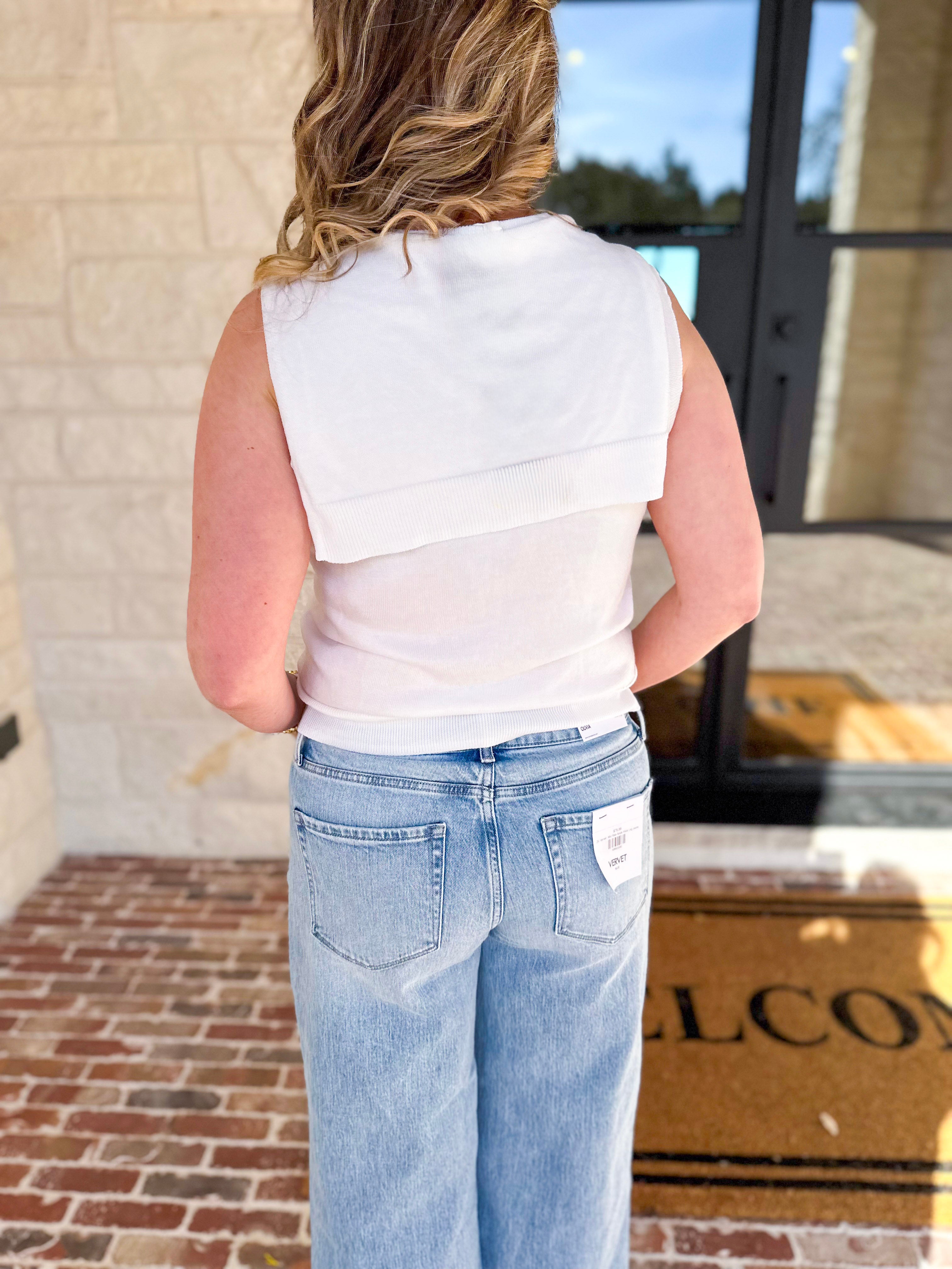 The Country Club Knit Sweater - Ivory-230 Sweaters/Cardis-ENTRO-July & June Women's Fashion Boutique Located in San Antonio, Texas