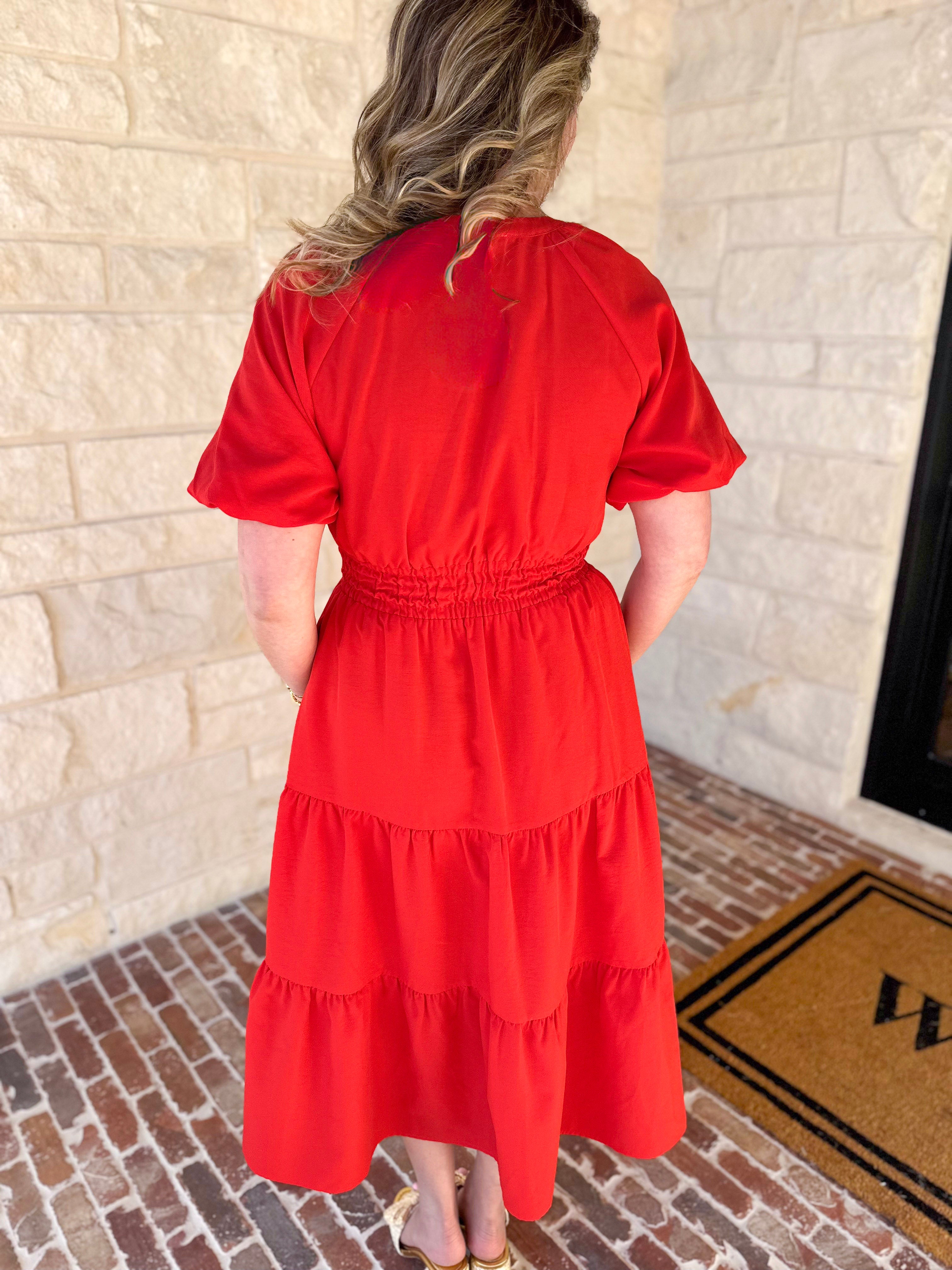 The Carrie Midi Dress - Red-500 Midi-IN FEBRUARY-July & June Women's Fashion Boutique Located in San Antonio, Texas