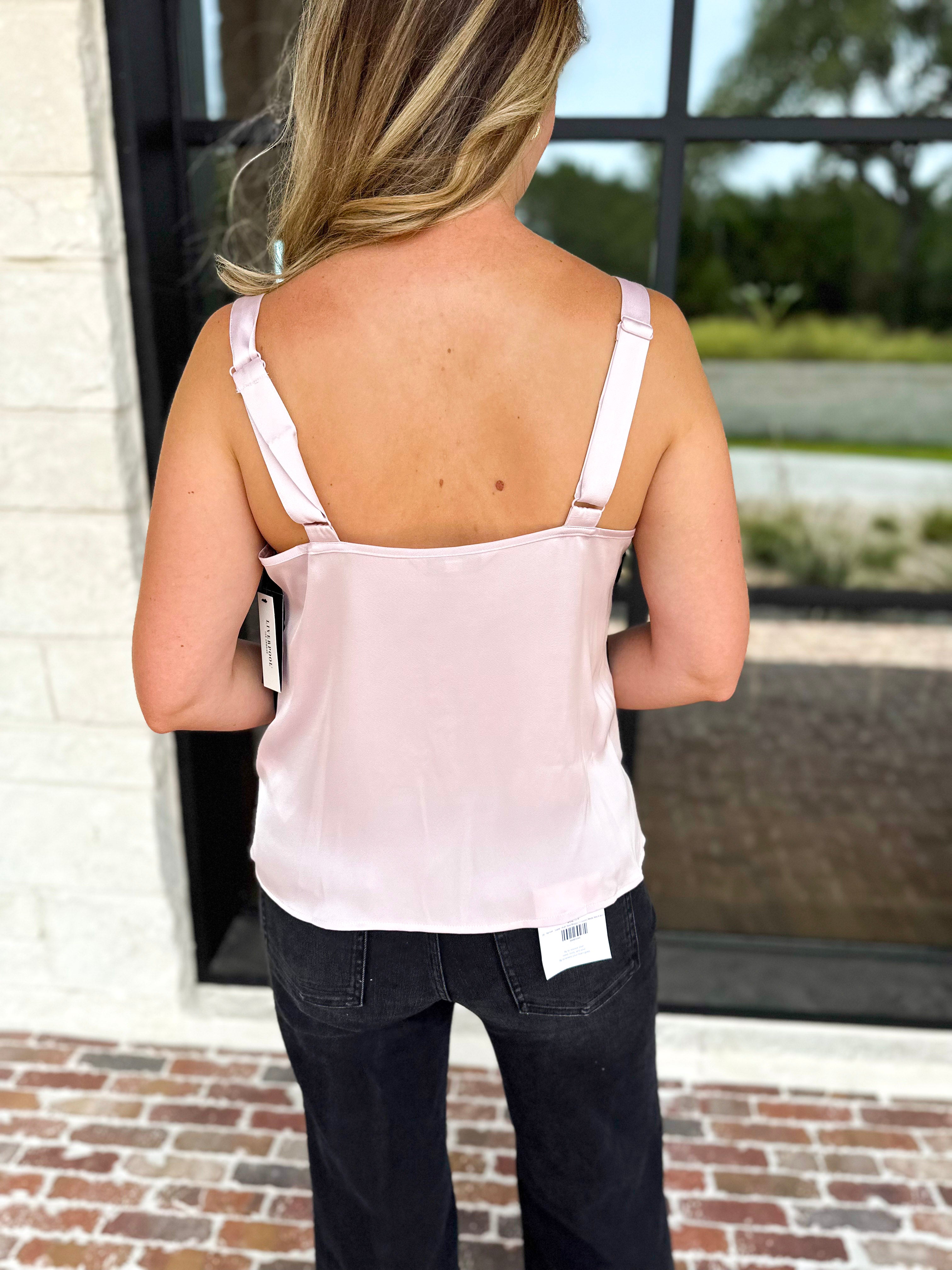 Liverpool - Date Night Lace Cami - Blush Pink-200 Fashion Blouses-LIVERPOOL JEANS COMPANY-July & June Women's Fashion Boutique Located in San Antonio, Texas