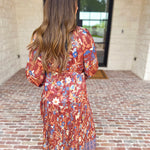 Current Air - Fall Gardens Midi Dress-500 Midi-CURRENT AIR CLOTHING-July & June Women's Fashion Boutique Located in San Antonio, Texas
