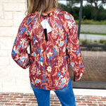 Current Air - Fall Gardens Blouse-200 Fashion Blouses-CURRENT AIR CLOTHING-July & June Women's Fashion Boutique Located in San Antonio, Texas