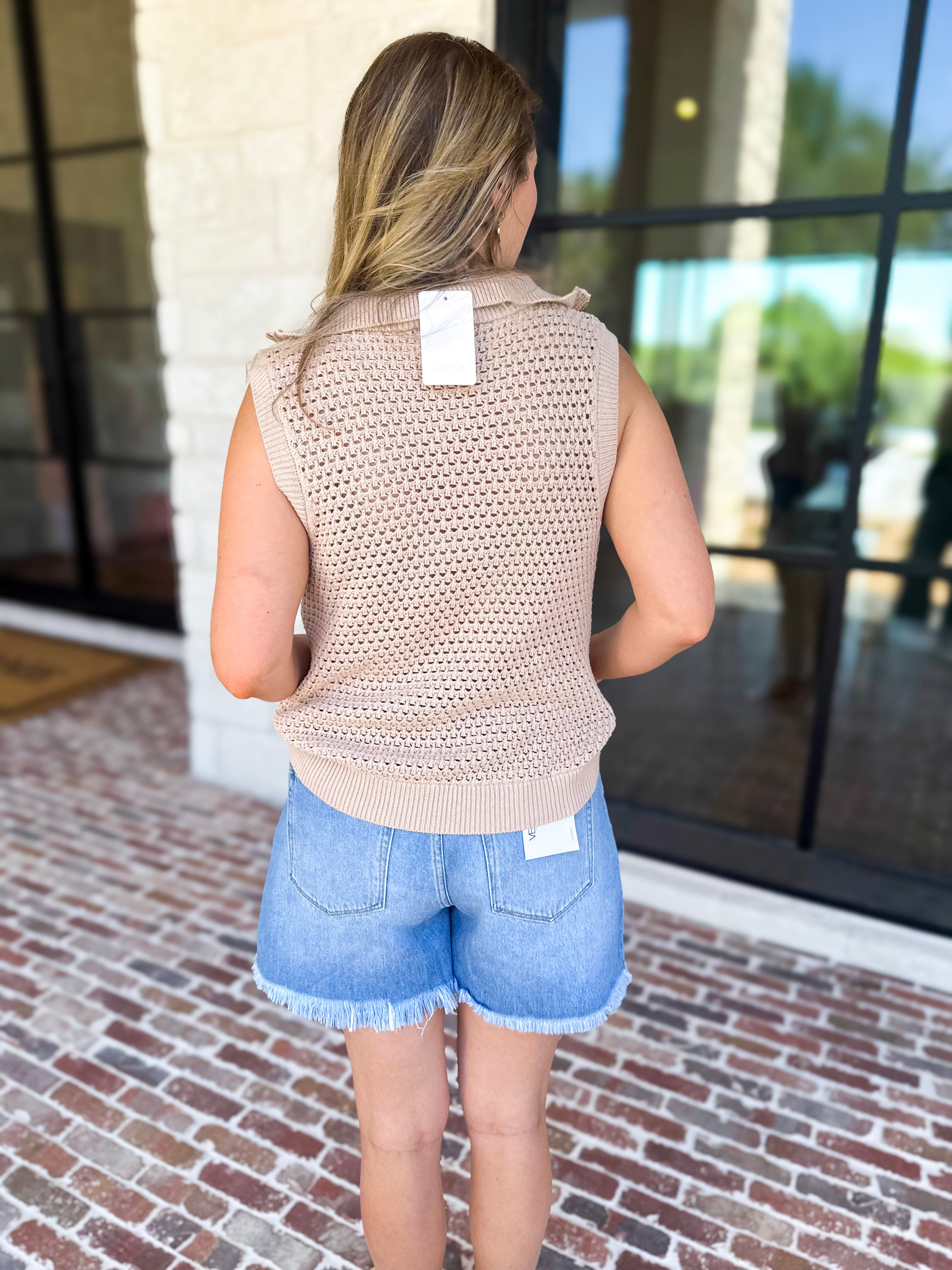 Knit Zip Tank-230 Sweaters/Cardis-FATE-July & June Women's Fashion Boutique Located in San Antonio, Texas